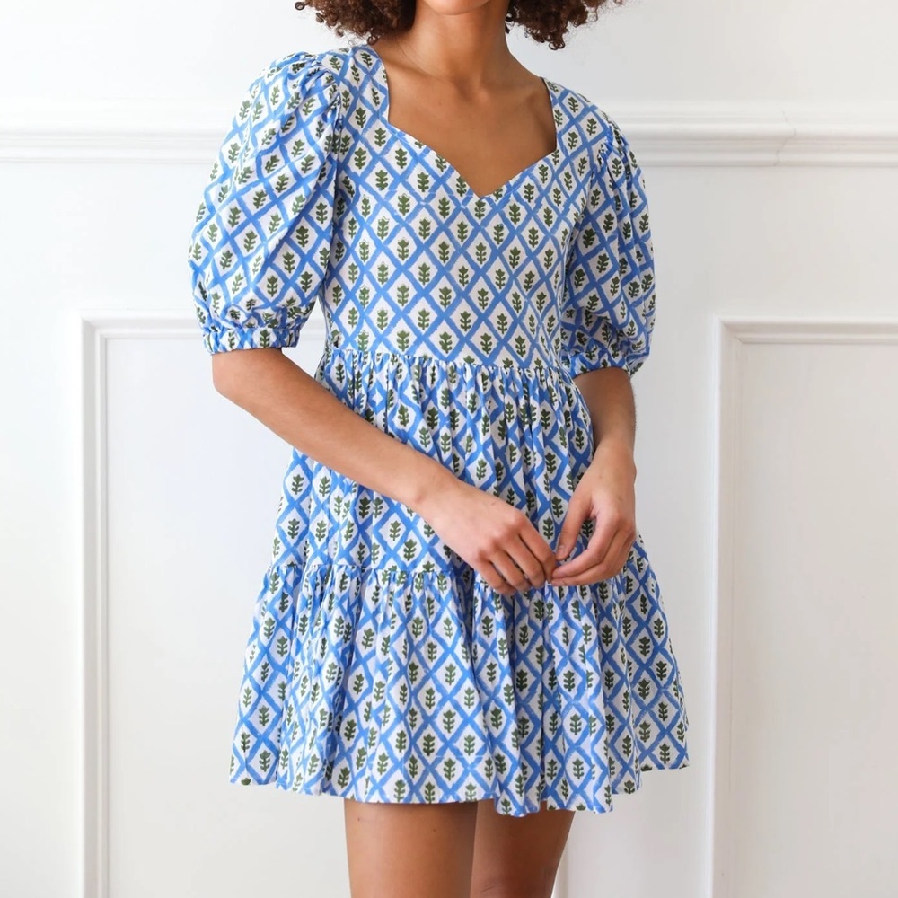 Mille Aneli Dress in Palm Trellis